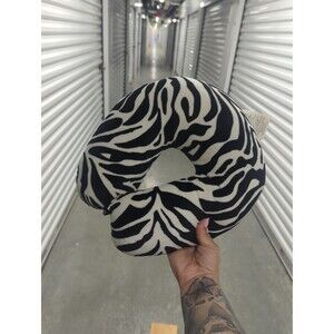 Zebra Print Plush Neck Cushion Pillow Travel Comfort